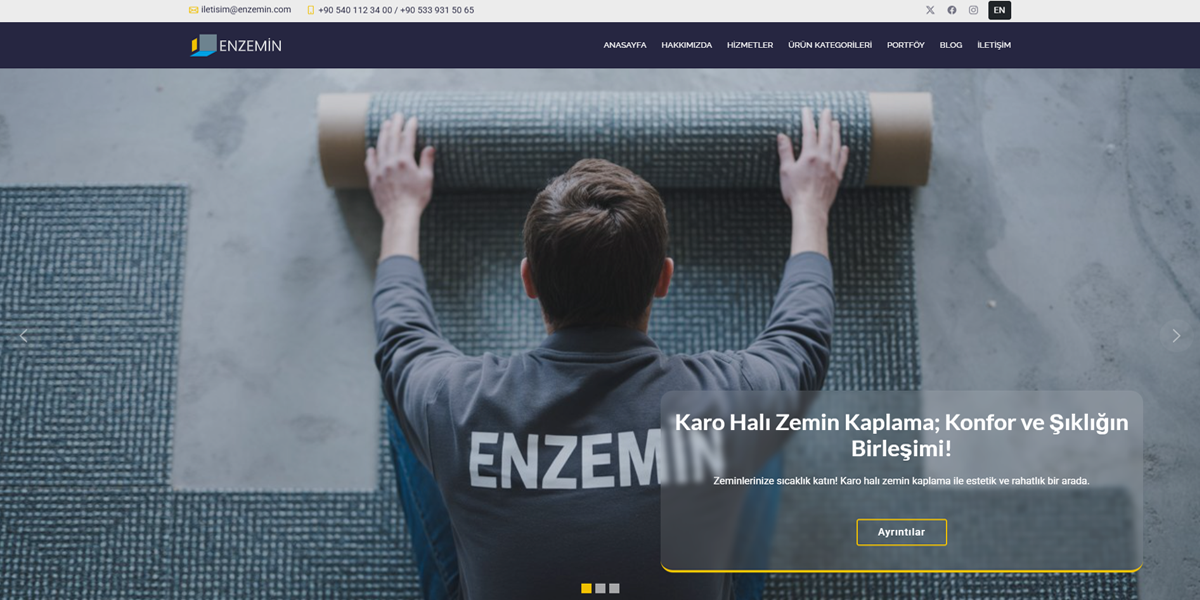Enzemin Zemin Kaplama Web Tasarım ve SEO Projesi