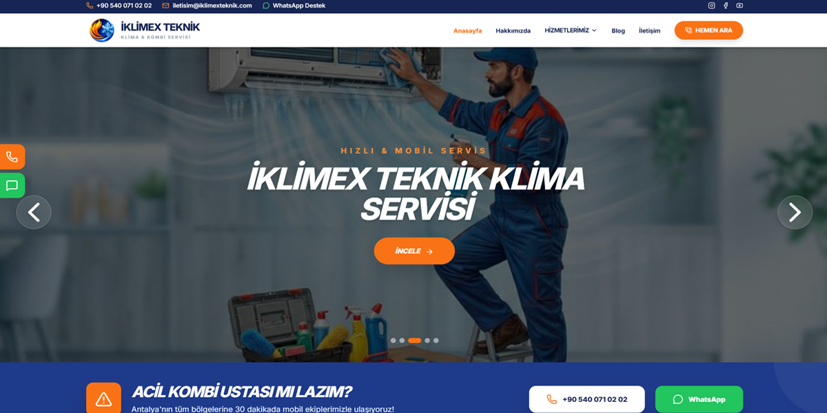 İklimex Teknik Klima Servis Web Tasarım