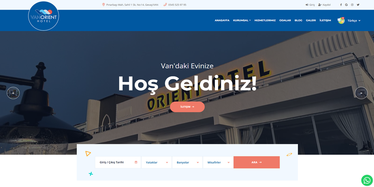 Van Orient Hotel Otel Web Tasarım